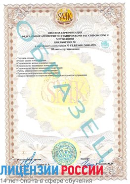 Образец сертификата соответствия (приложение) Калтан Сертификат ISO 14001
