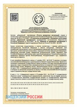 Приложение к сертификату для ИП Калтан Сертификат СТО 03.080.02033720.1-2020